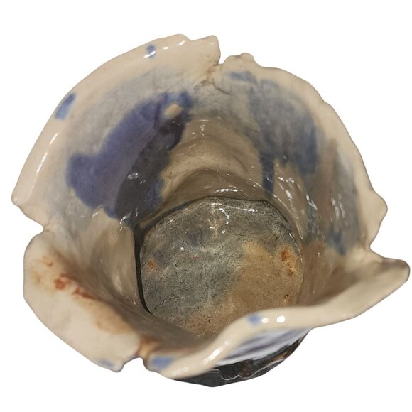 VTG 1983 Studio Art Pottery Dripped Glazed Ceramic Abstract Vase - Picture 5 of 8